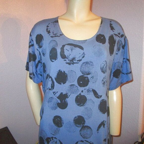 Bryn Walker Maya Dress Size L Pockets Stretch Short Sleeves Lagenlook Artsy Boho - Picture 2 of 12